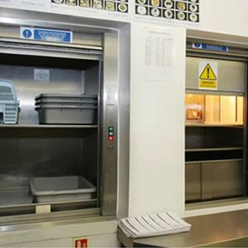 VTEF110 Usługi restauracyjne Winda spożywcza Automatyczne drzwi Trakcja bezprzekładniowa Napęd prądu przemiennego Podłoga z PCV Trwały sejf dla hoteli Wille Kuchnie